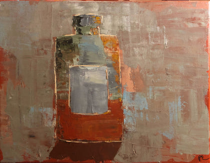 Whiskey Bottle - a contemporary still life painting by Peter Eisengrein